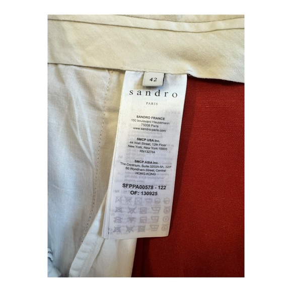 SANDRO | NWOT $290 Zip Front Pleated Trousers in Terracotta, Size FR 42/US 10 - Picture 7 of 11